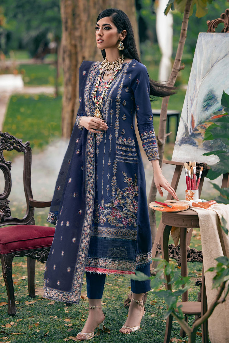 Motifz Premium Winter Embroidered Linen Unstitched Suit 3786-HAMI