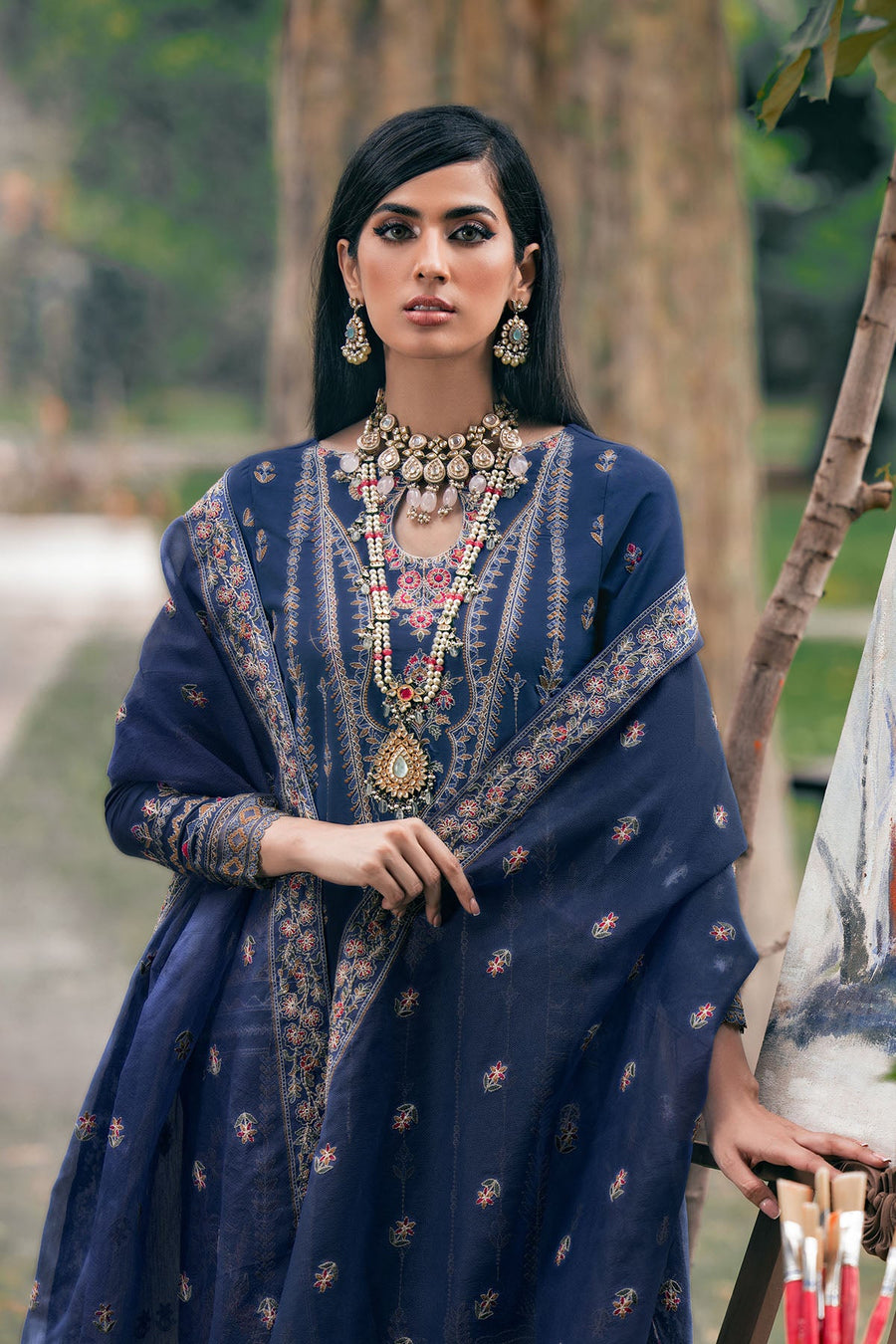Motifz Premium Winter Embroidered Linen Unstitched Suit 3786-HAMI