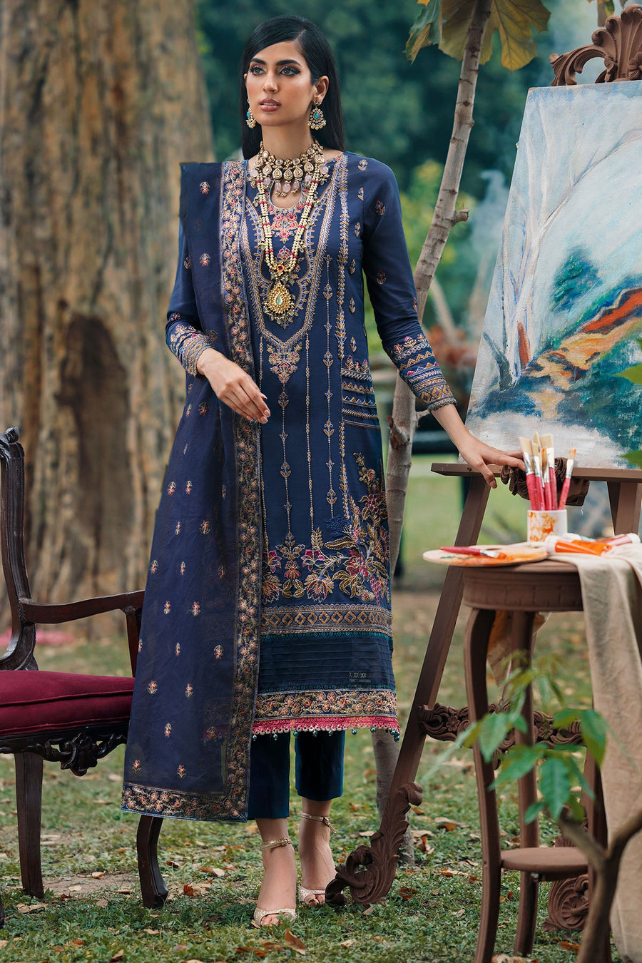 Motifz Premium Winter Embroidered Linen Unstitched Suit 3786-HAMI