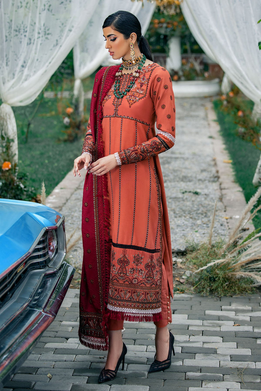 Motifz Premium Winter Embroidered Linen Unstitched Suit 3788-GAC