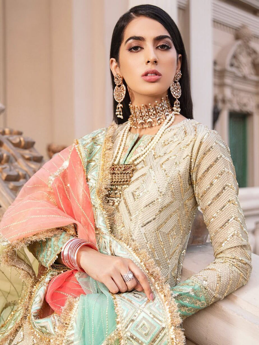 Maryum N Maria Wedding Chiffon Embroidered 3 Piece Suit MME-03 - FaisalFabrics.pk