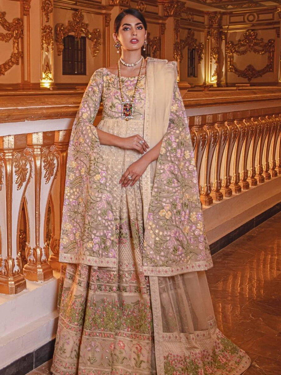 Maryum N Maria Wedding Chiffon Embroidered 3 Piece Suit MME-06 - FaisalFabrics.pk