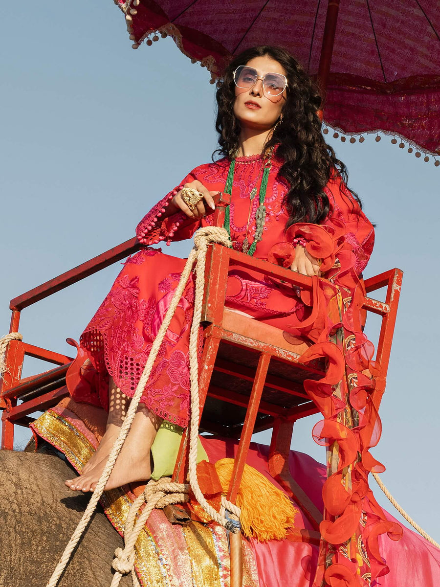 Mushq Lawana Embroidered Luxury Lawn Unstitched 3Pc Suit MSL-23-10 Mai
