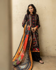 Noorangi Masakali Unstitched Printed Cambric 3Pc Suit - Mala