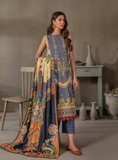 LALA Textiles Sana & Samia Embroidered Woolen 3Pc Suit D-10 Manrice