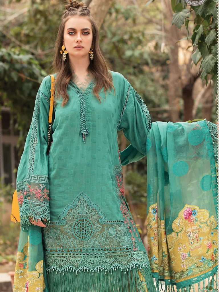 Maria.B Luxury Lawn 2021 Unstitched 3 Piece Embroidered Suit 7B