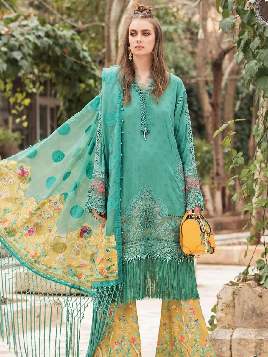 Maria.B Luxury Lawn 2021 Unstitched 3 Piece Embroidered Suit 7B - FaisalFabrics.pk
