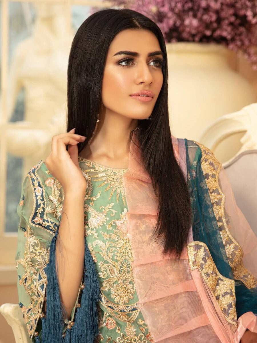 Maryum N Maria Premium Chiffon Collection Embroidered 3Pc Suit MMD-07 - FaisalFabrics.pk
