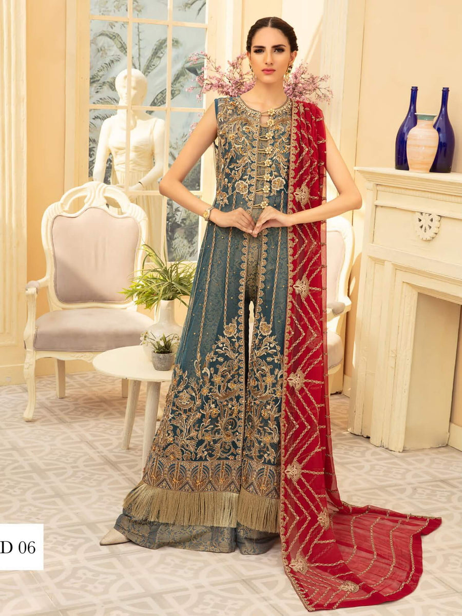 Maryum N Maria Premium Chiffon Collection Embroidered 3Pc Suit MMD-06 - FaisalFabrics.pk