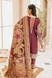 MASHQ Premium Embroidery Wedding Collection 3pc Suit Maroon Day MX-06 - FaisalFabrics.pk