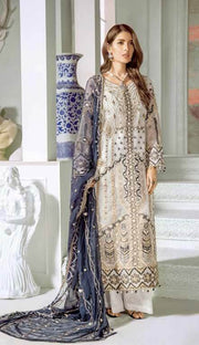 Maryum N Maria Luxury Chiffon Collection 2020 MMC-01 PERL HARPS - FaisalFabrics.pk