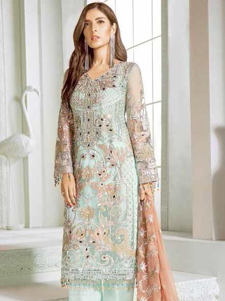 Maryum N Maria Luxury Chiffon Collection 2020 MMC-05 HAZE PINE - FaisalFabrics.pk