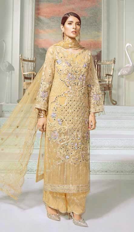 Maryum N Maria Luxury Chiffon Collection 2020 MMC-07 DUST LYEH - FaisalFabrics.pk