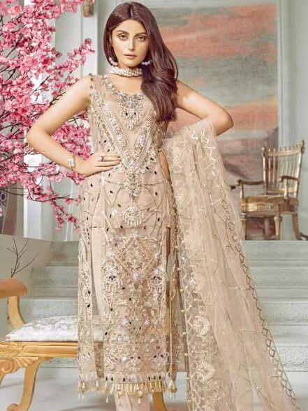 Maryum N Maria Luxury Chiffon Collection 2020 MMC-08 PEACH FLINCH - FaisalFabrics.pk