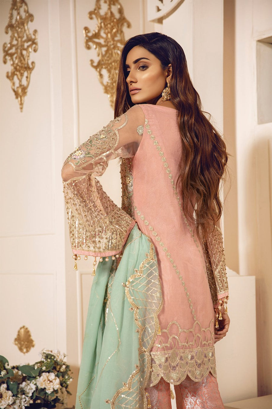 Maryum N Maria Bridal Chiffon 2020 Embroidered 3Pc Suit Sarmud MA-04 - FaisalFabrics.pk