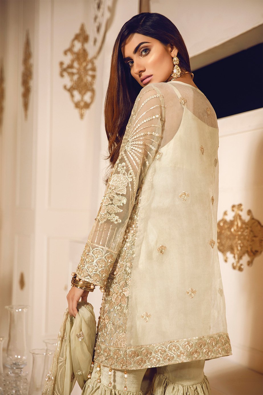 Maryum N Maria Bridal Chiffon 2020 Embroidered 3Pc Suit Whisper MA-06 - FaisalFabrics.pk