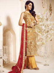 Maryum N Maria Bridal Chiffon 2020 Embroidered 3Pc Suit Crao Royal MA-09 - FaisalFabrics.pk
