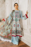 Maryum N Maria Luxury Lawn 3 Piece Embroidered Suit ML-05 Blue light