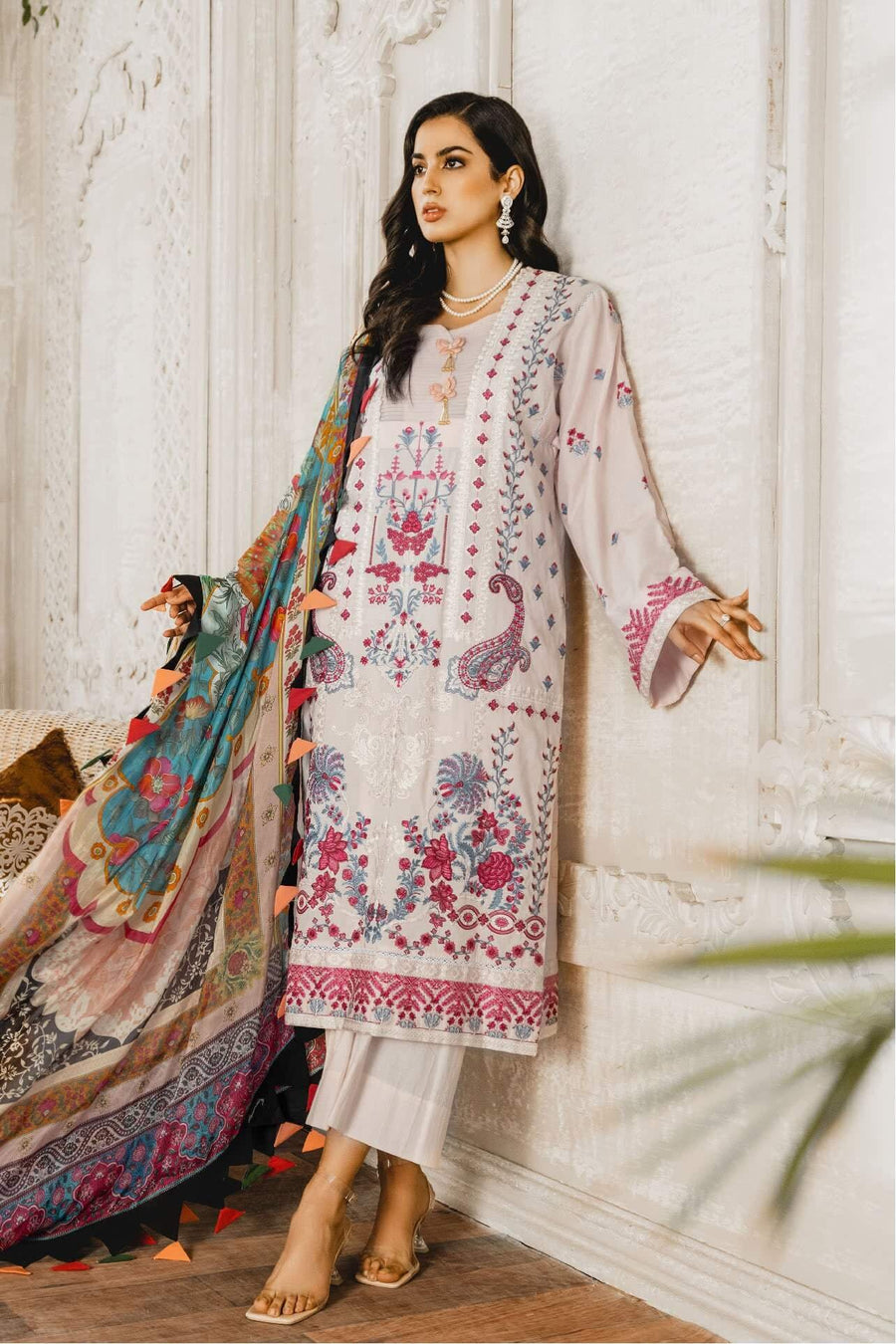 Maryum N Maria Luxury Lawn 3 Piece Embroidered Suit ML-06 Hasil Lome - FaisalFabrics.pk