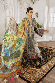 Maryum N Maria Luxury Lawn 3 Piece Embroidered Suit ML-07 Deep Royal - FaisalFabrics.pk