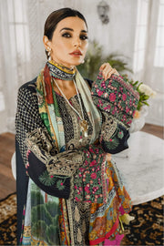 Maryum N Maria Luxury Lawn 3 Piece Embroidered Suit ML-07 Deep Royal - FaisalFabrics.pk