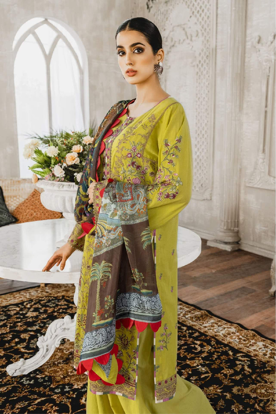 Maryum N Maria Luxury Lawn 3 Piece Embroidered Suit ML-09 Husterl Ugh - FaisalFabrics.pk