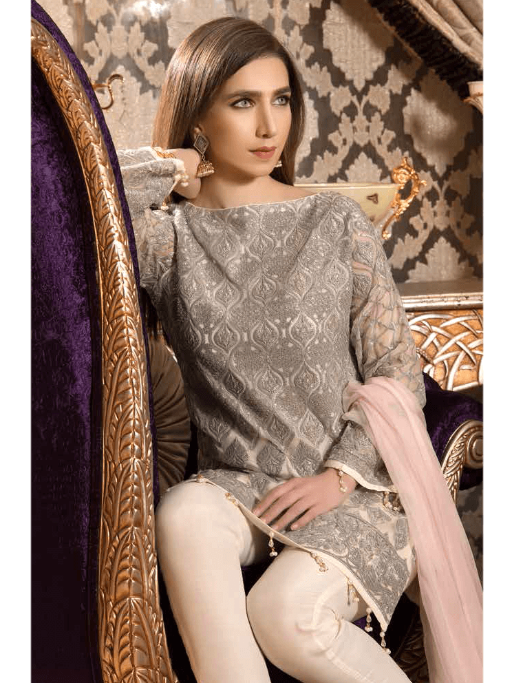 Maryum N Maria Freesia luxury Embroidered Chiffon 3Pc Suit FMM 602 - FaisalFabrics.pk