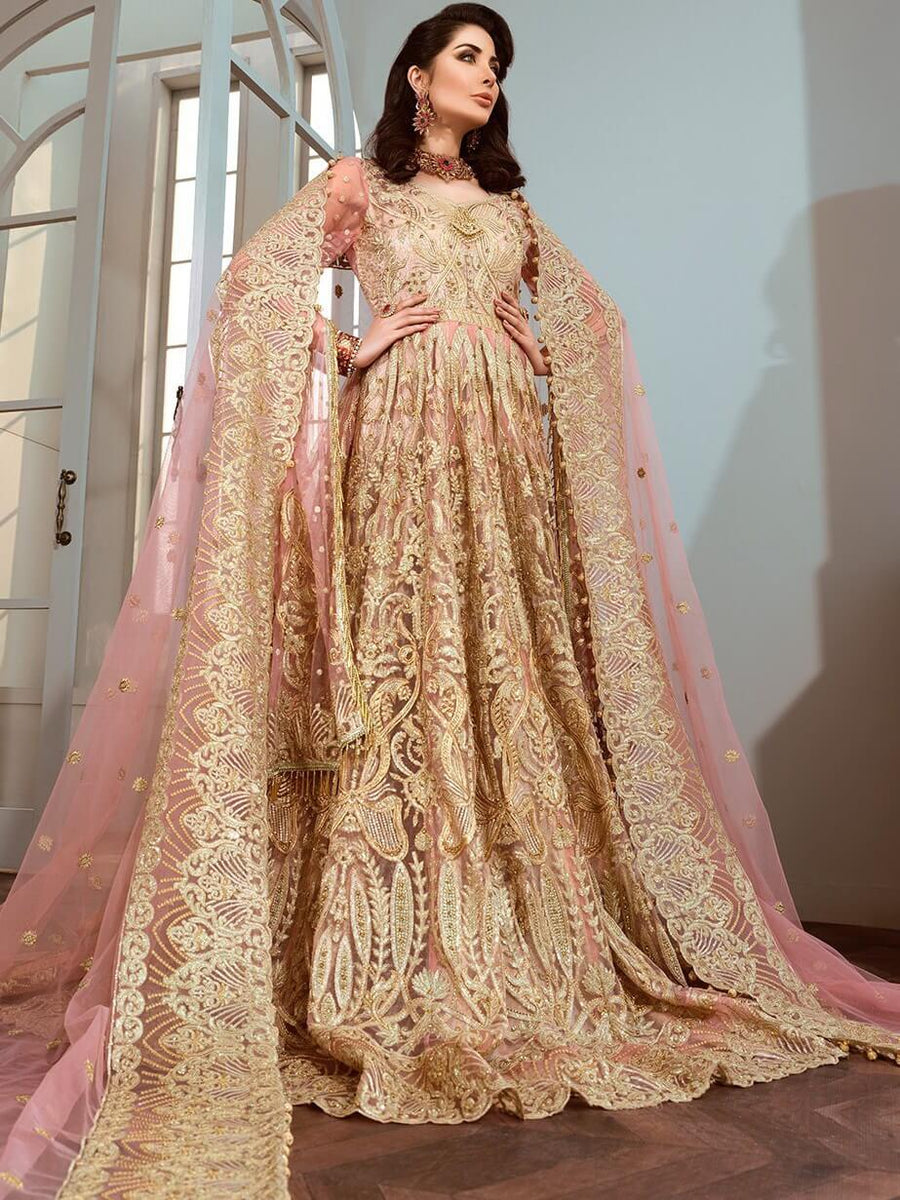Maryum N Maria Shamrock Chiffon Collection Pink Carat SF-02 - FaisalFabrics.pk