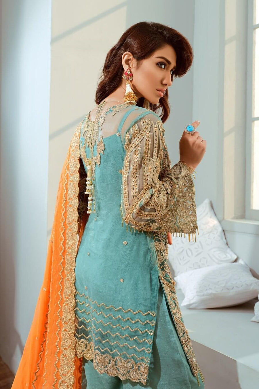 Maryum N Maria Shamrock Chiffon Collection Perles Tales SF-03 - FaisalFabrics.pk