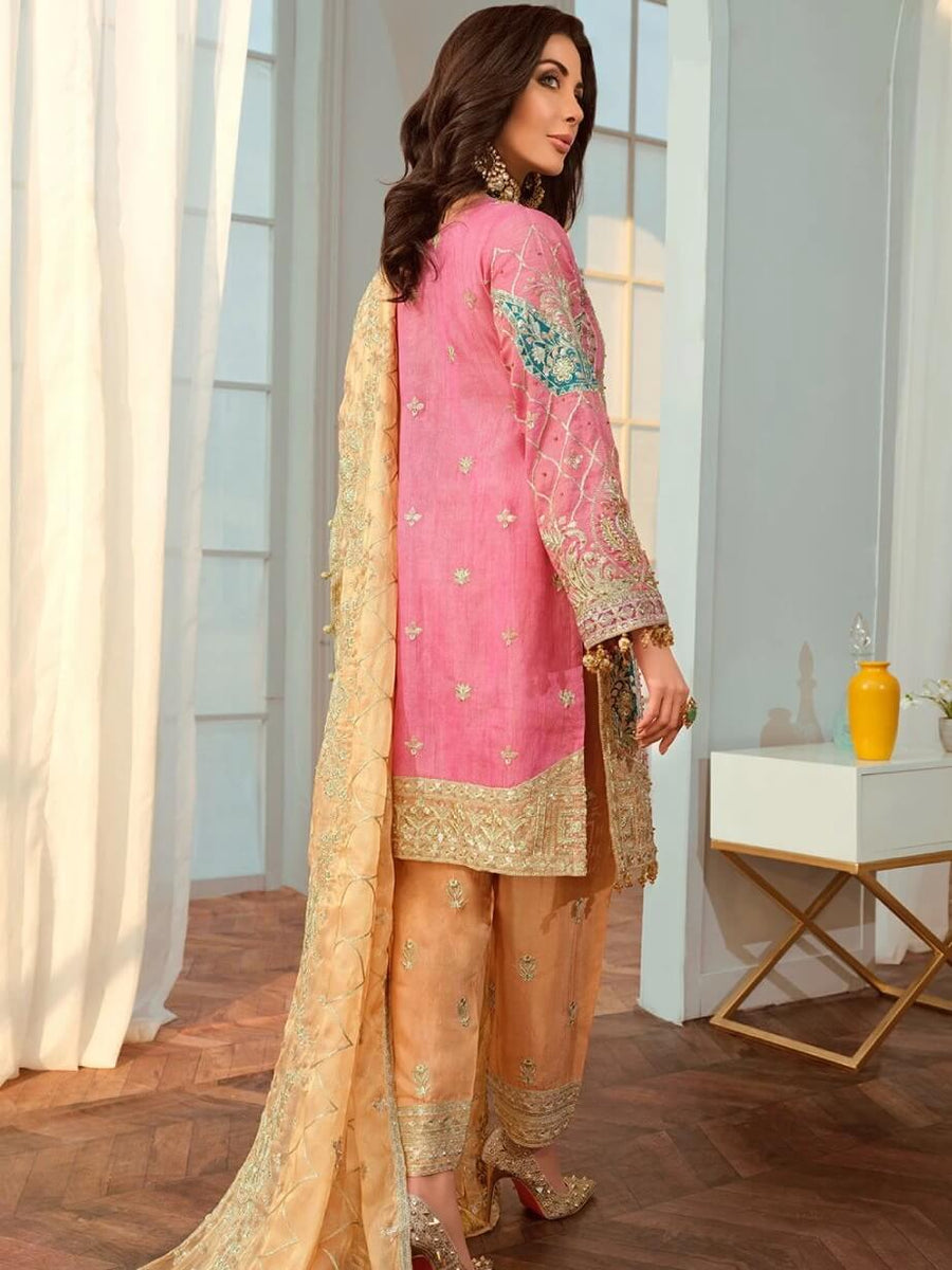 Maryum N Maria Shamrock Chiffon Collection Lumina Blue SF-06 - FaisalFabrics.pk