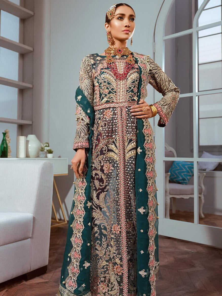Maryum N Maria Shamrock Chiffon Collection Perles Tales SF-09 - FaisalFabrics.pk