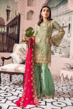 Freesia by Maryum N Maria Embroidered Chiffon 3 Pc Suit FE-01 Castlied Lime - FaisalFabrics.pk