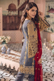 Freesia by Maryum N Maria Embroidered Chiffon 3 Pc Suit FE-03 Amaryllis - FaisalFabrics.pk