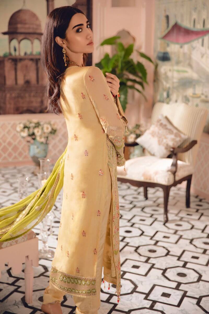 Freesia by Maryum N Maria Embroidered Chiffon 3 Pc Suit FE-04 Limonium - FaisalFabrics.pk