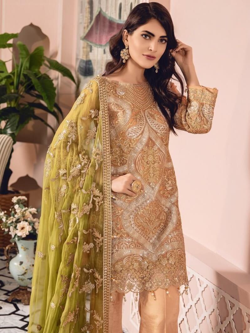 Freesia by Maryum N Maria Embroidered Chiffon 3 Pc Suit FE-08 Liatris Love - FaisalFabrics.pk