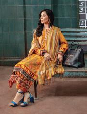Rang Rasiya Safarnama Embroidered Linen Unstitched 3Pc D-08 Mashal