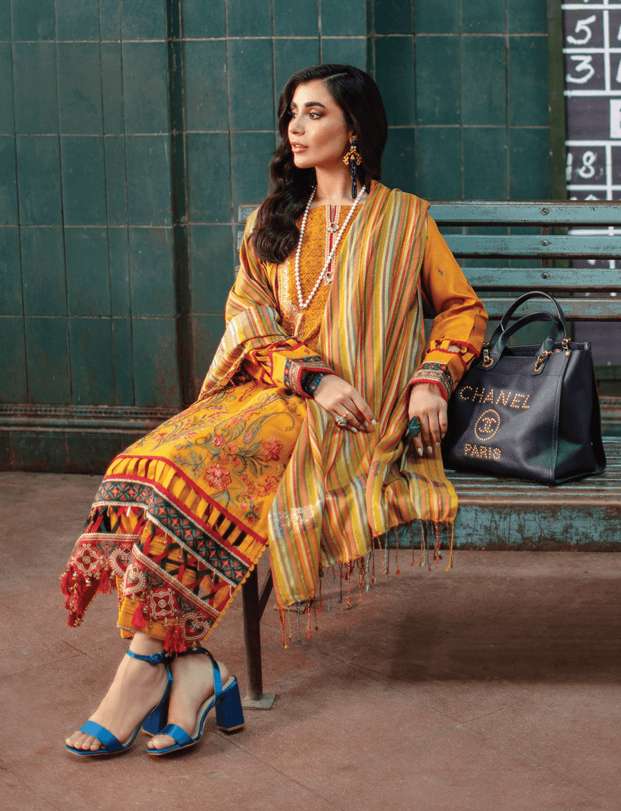 Rang Rasiya Safarnama Embroidered Linen Unstitched 3Pc D-08 Mashal