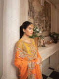 MASHQ Formal Collection Embroidered Chiffon 3Pc Suit MY-01 KESARI - FaisalFabrics.pk