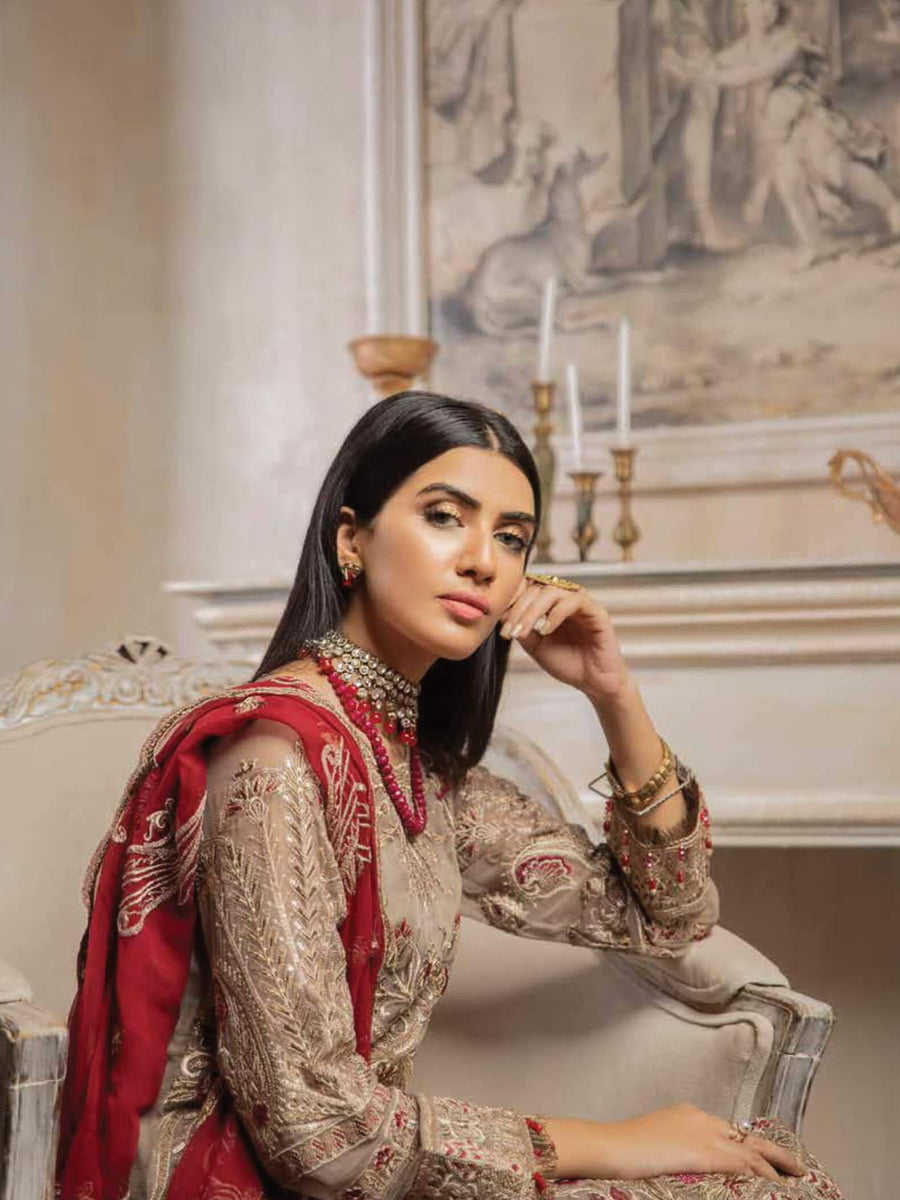 MASHQ Formal Collection Embroidered Chiffon 3Pc Suit MY-07 KALYAAN - FaisalFabrics.pk