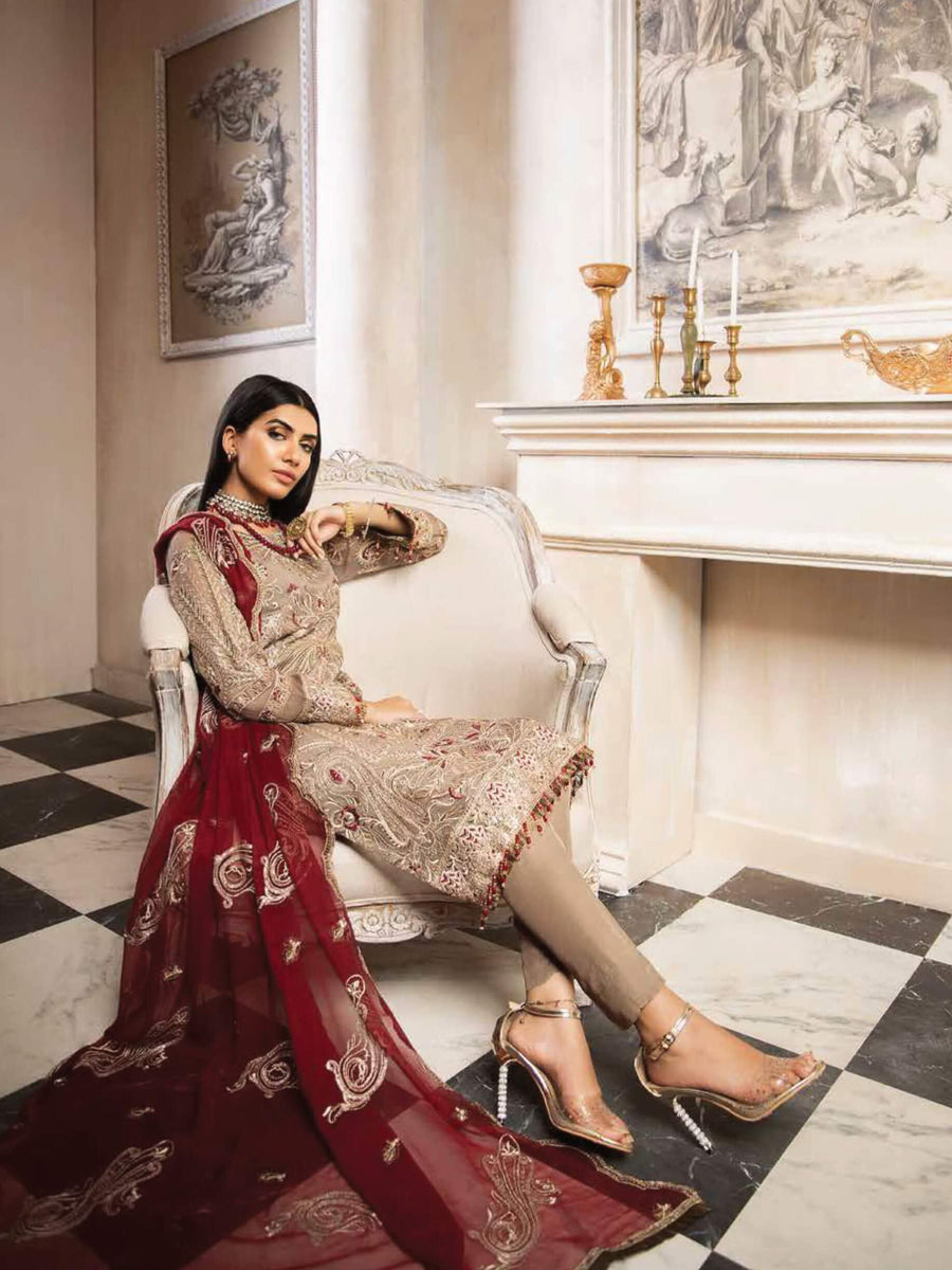 MASHQ Formal Collection Embroidered Chiffon 3Pc Suit MY-07 KALYAAN - FaisalFabrics.pk