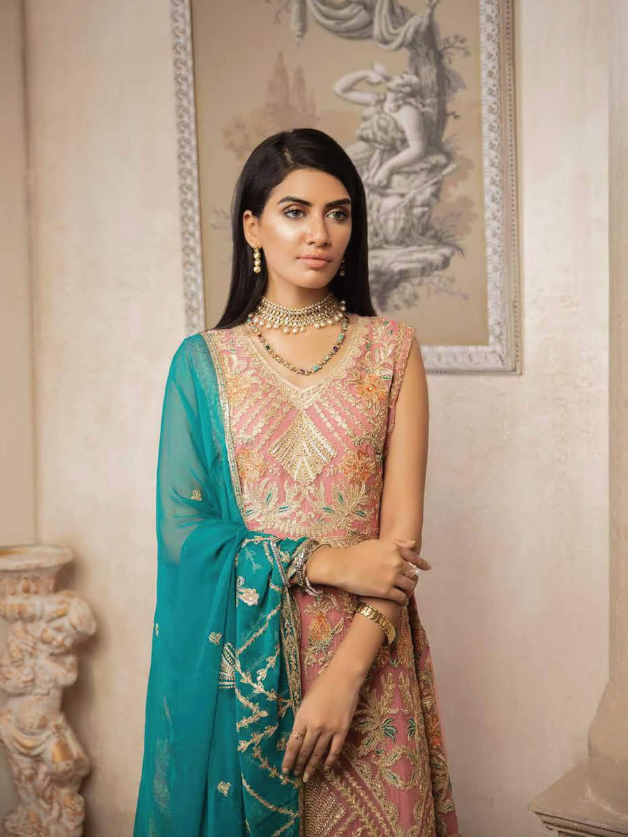MASHQ Formal Collection Embroidered Chiffon 3Pc Suit MY-09 PURWA - FaisalFabrics.pk