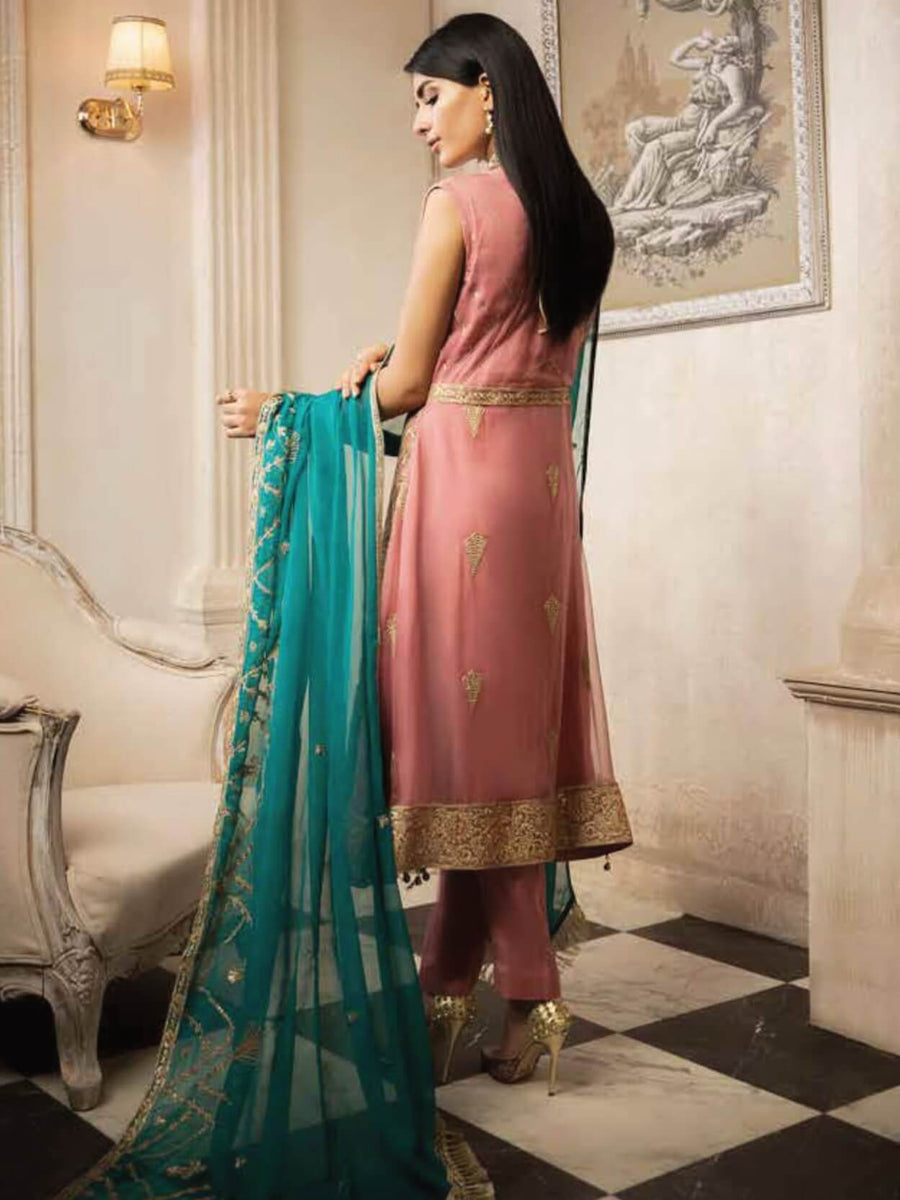 MASHQ Formal Collection Embroidered Chiffon 3Pc Suit MY-09 PURWA - FaisalFabrics.pk