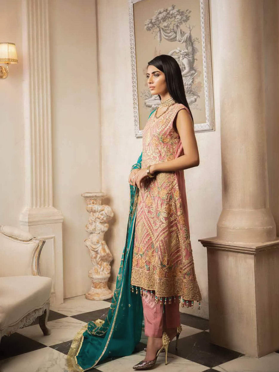 MASHQ Formal Collection Embroidered Chiffon 3Pc Suit MY-09 PURWA - FaisalFabrics.pk