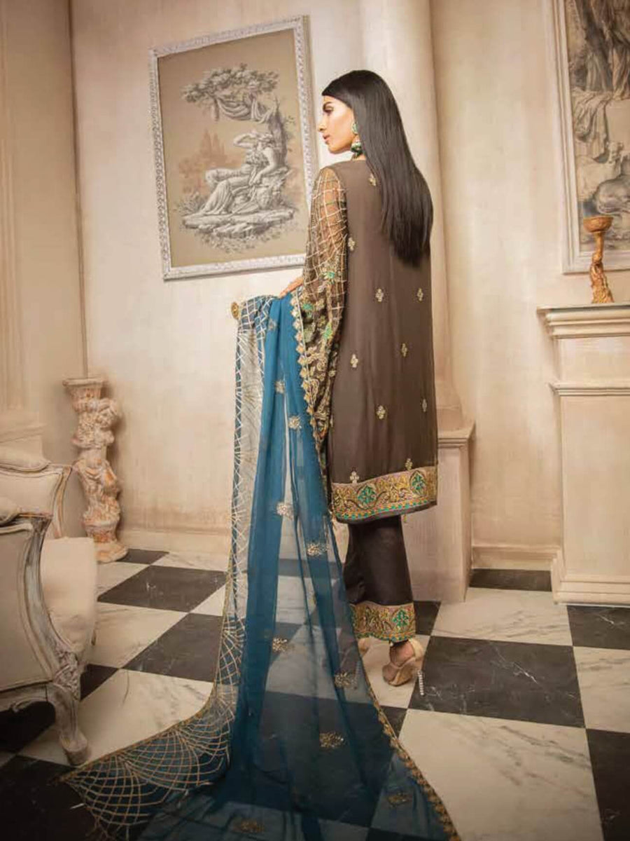 MASHQ Formal Collection Embroidered Chiffon 3Pc Suit MY-10 SUROOR - FaisalFabrics.pk
