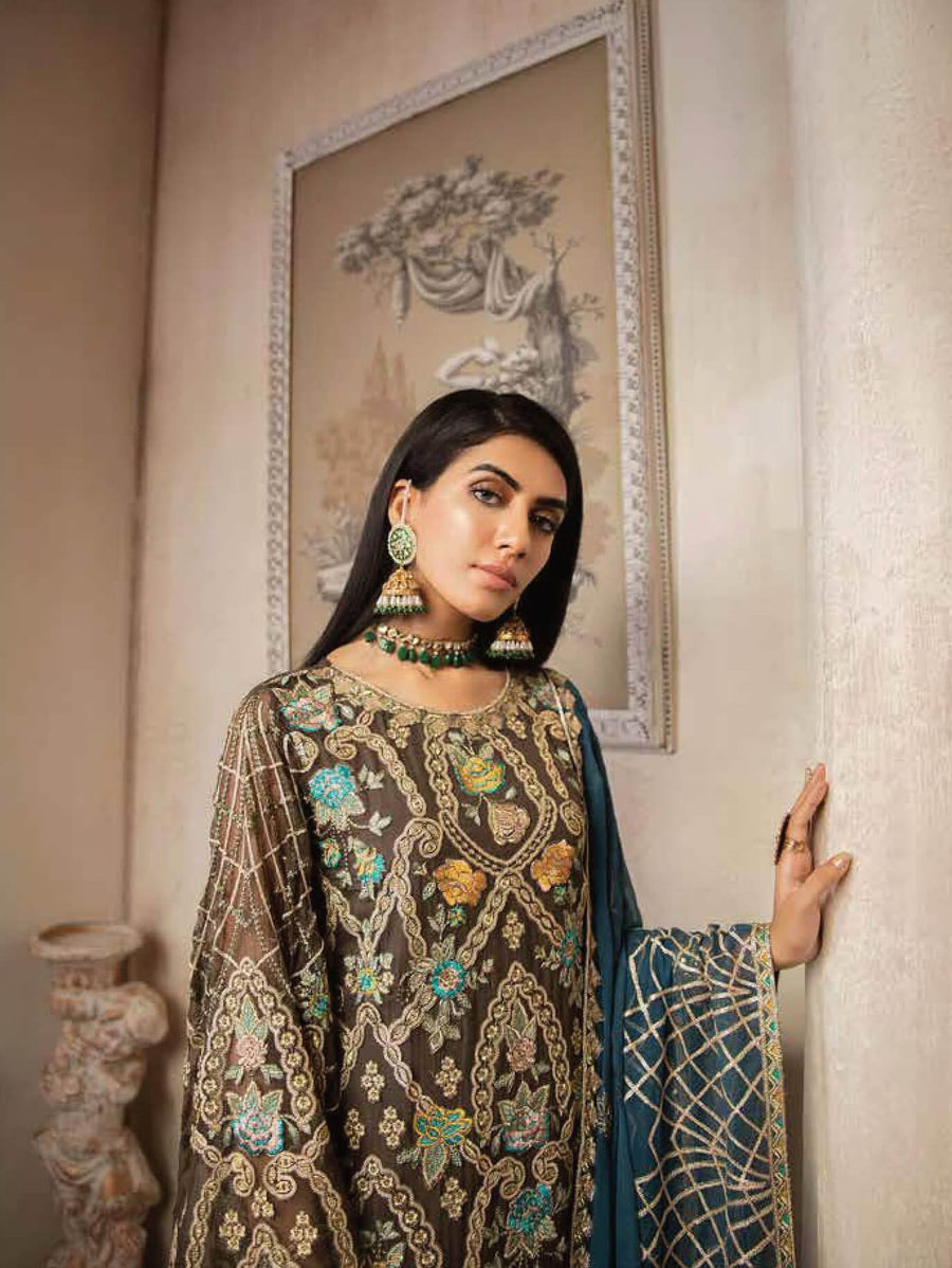 MASHQ Formal Collection Embroidered Chiffon 3Pc Suit MY-10 SUROOR - FaisalFabrics.pk