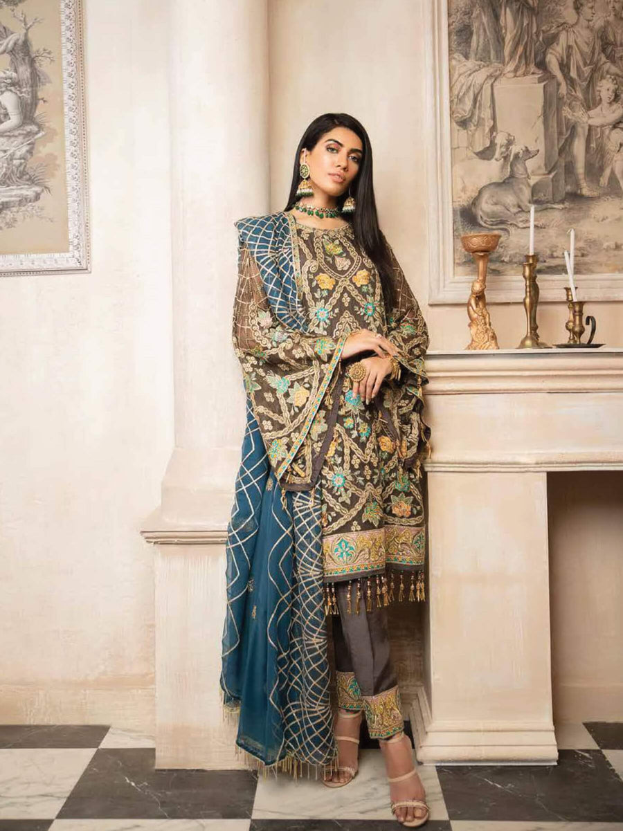 MASHQ Formal Collection Embroidered Chiffon 3Pc Suit MY-10 SUROOR - FaisalFabrics.pk