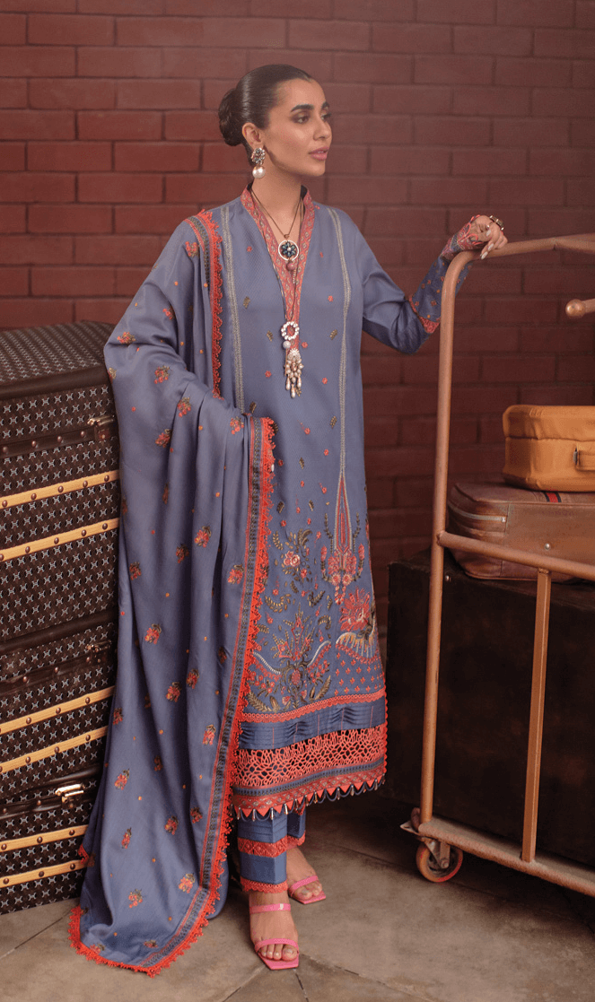 Rang Rasiya Safarnama Embroidered Linen Unstitched 3Pc D-11 Maya