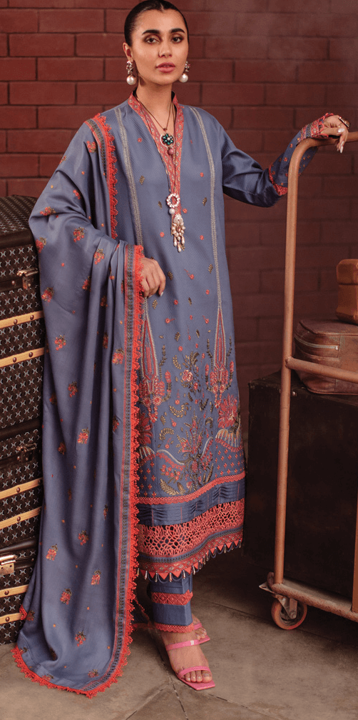 Rang Rasiya Safarnama Embroidered Linen Unstitched 3Pc D-11 Maya