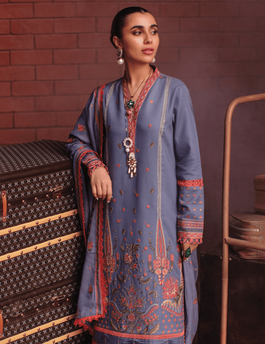 Rang Rasiya Safarnama Embroidered Linen Unstitched 3Pc D-11 Maya