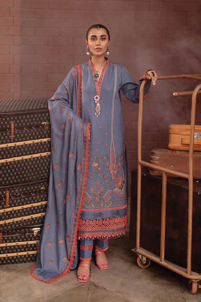 Rang Rasiya Safarnama Embroidered Linen Unstitched 3Pc D-11 Maya